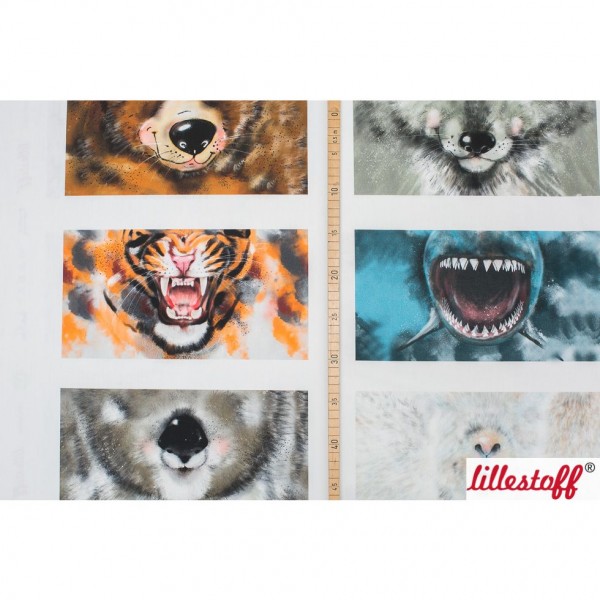 100 cm BIO-Bomuld-Panel "Tierische Schnauzen" fra Tante Gisi