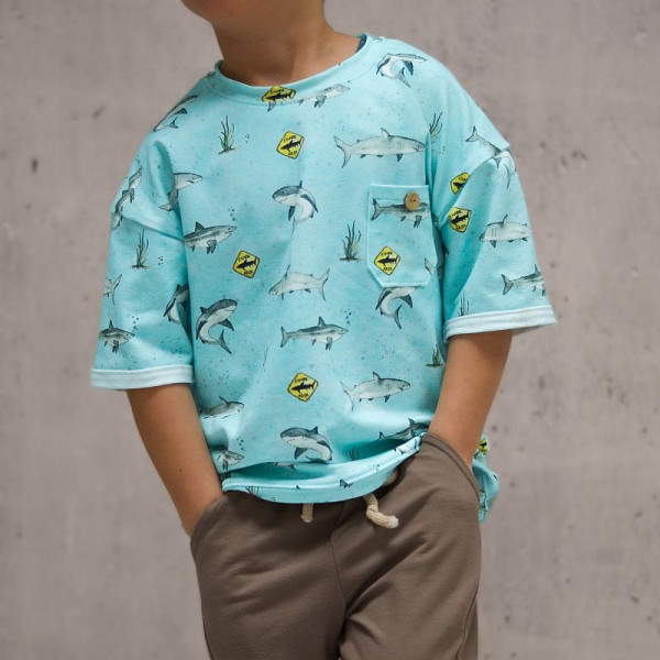 Bomuldsjersey "Beach" Haie