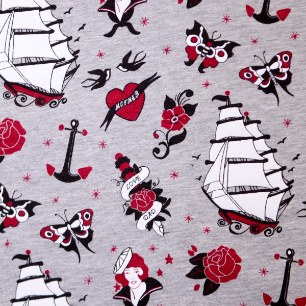 Bomuldsjersey "Sailor Love"