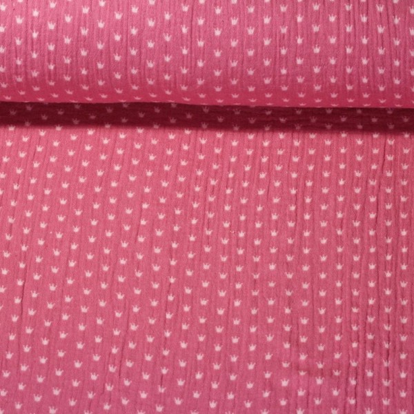 Double Gauze med krone pink