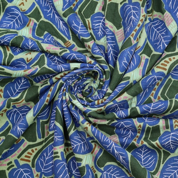 Vævet viscose med hør kollektion "Leafs"