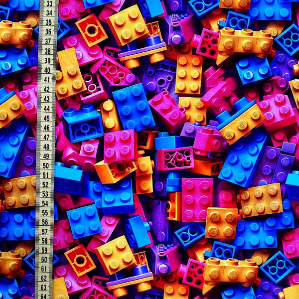 BIO-Bomuldsjersey " Neonblocks"