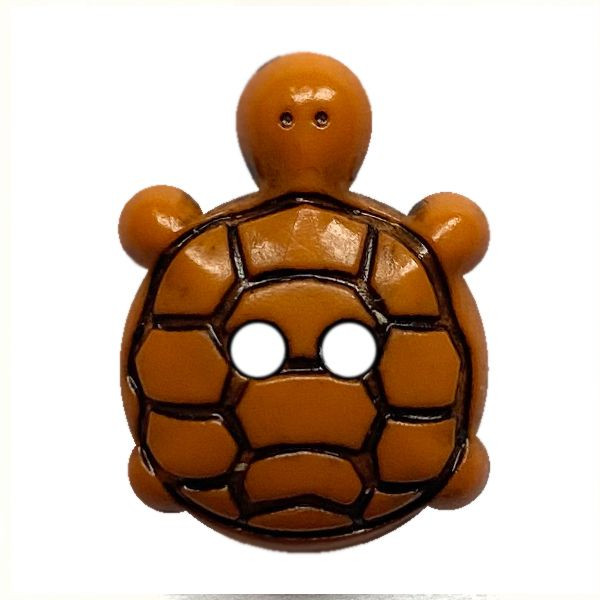 2-hul-knap "Skildpadde" orange