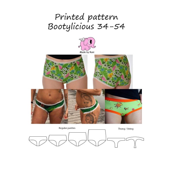 Snitmønster til kvinder "Bootylicious" str 34 - 54