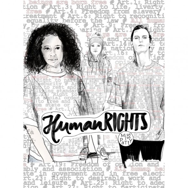 Økologisk Bomuldsjersey "Humanrights" by Miss Patty