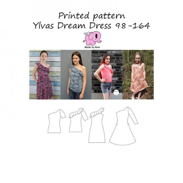 Snitmønster til børn "Ylvas Dream dress" str 98 - 164