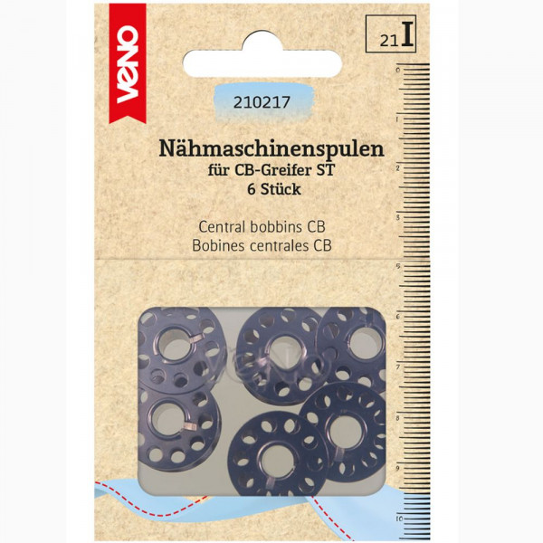 5 Nähmaschinenspulen CB (Central bobbins)
