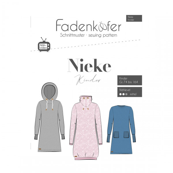 Papierschnittmuster Kleid "Nieke" Kinder Gr. 74...