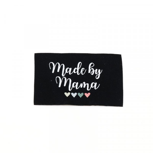 Vævet etiket "Made by Mama" 57 x 38 mm
