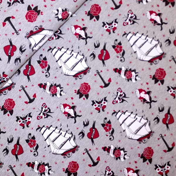 Bomuldsjersey "Sailor Love"