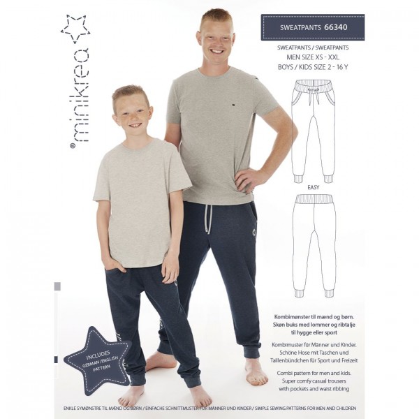 MiniKrea Snitmønster 66340 "Sweatpants str 2 -...