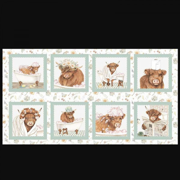 62cm Panel Bomuld "Bathing Bonnies"