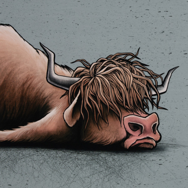 90cm French Terry Panel "UnMOOtivated“ von Thorsten Berger