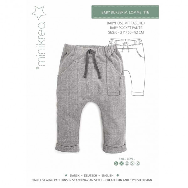 Papierschnittmuster 116 "Babyhose mit Taschen"...