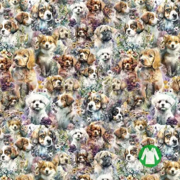 BIO-Baumwolljersey "Hunde Aquarell"