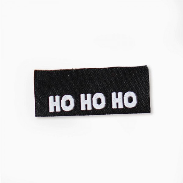 Klapp-Weblabel "HO HO HO" 14 x 35 mm