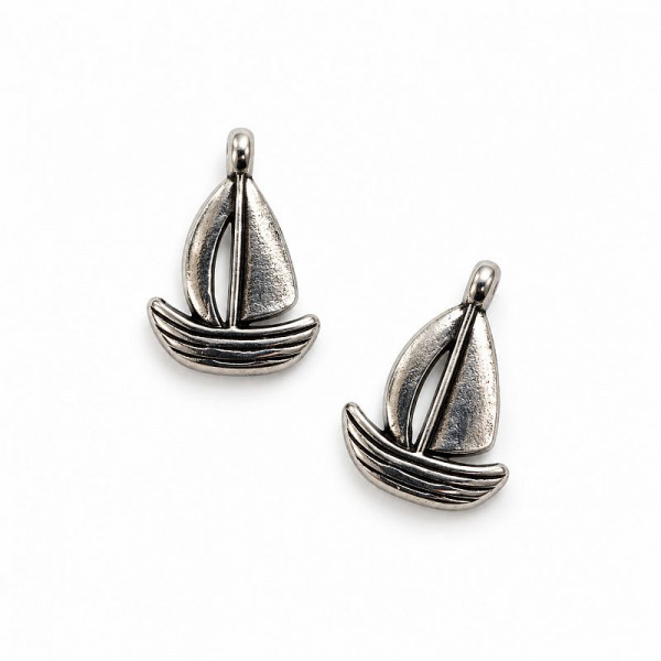 Charm "Sejlbåd" 17mm sølv