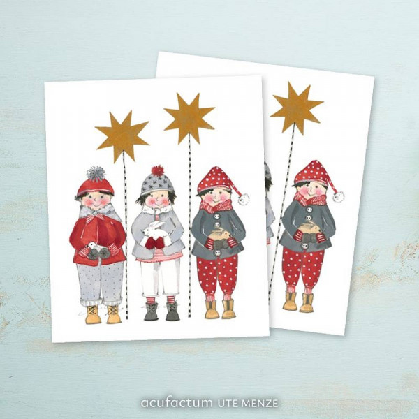 Patch “Winterkinder" ca. 50 x 60 mm von acufactum