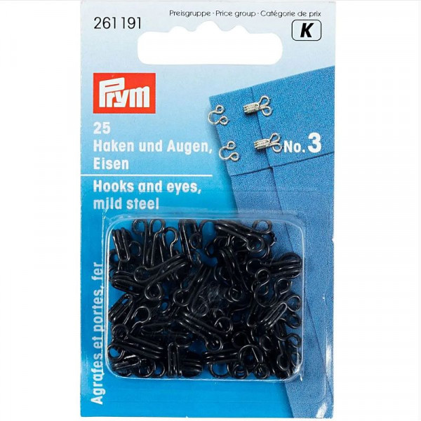 Haken-und-Augen-Verschluss No 3 schwarz von Prym