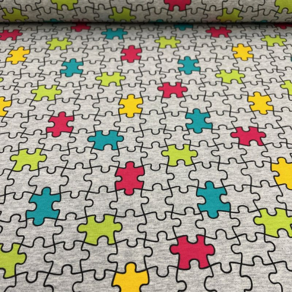 Bomuldsjersey "Puzzel"