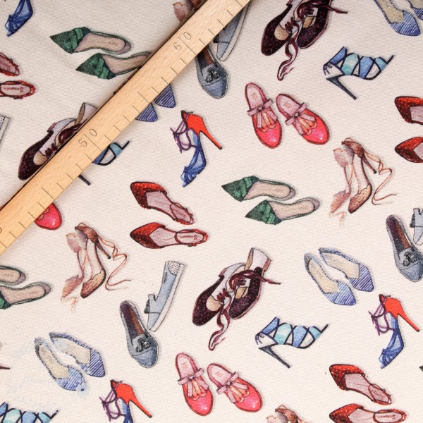 Dekostof "Shoes" natur