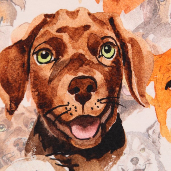 Bomuldsjersey "Hunde"