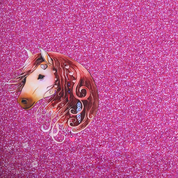 60 cm French Terry Panel kollektion "Windsong Pony" by From Heart to Needle