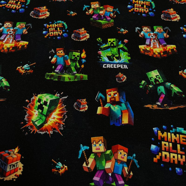 BIO-Bomuldsjersey "Minecraft v1"