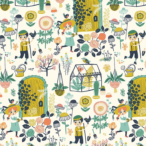 BIO-Bomuldsjersey “Hidden Garden Knit - kmi10“ fra Birch Fabrics