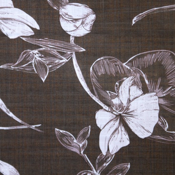 Bomuld-Viscose-Mix med blomster