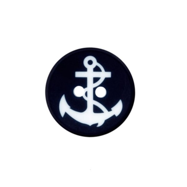 2-hul-knap "Anker" blå Ø 15 mm