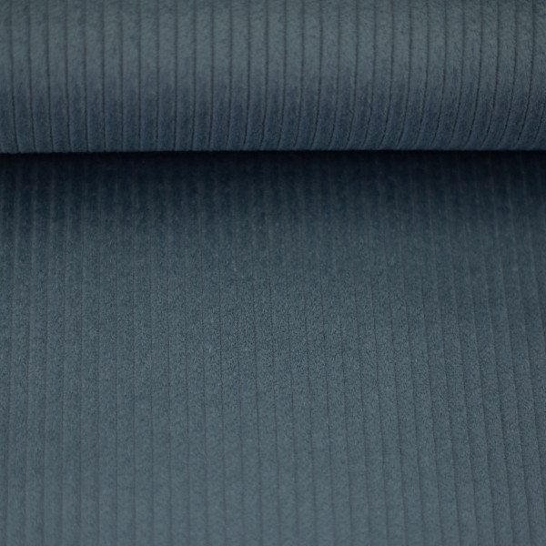 Bredriflet fløjl "Marian" blue grey 259