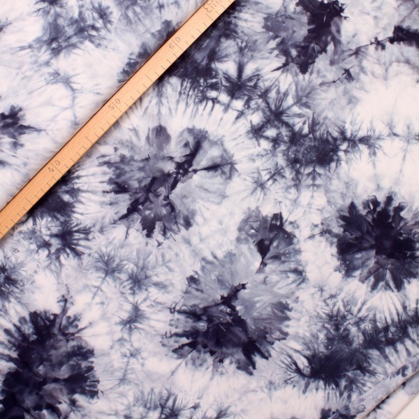 Bomulds-Jersey "Batik" blå