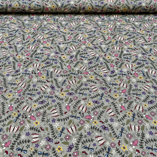 Bomuld "Fairy Garden" green