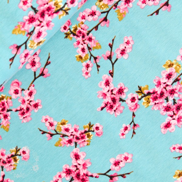 Bomuldsjersey “Cherry Blossom"