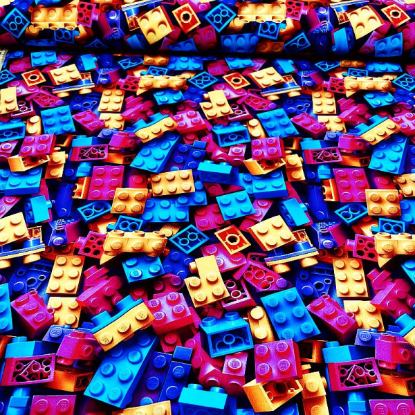 BIO-Bomuldsjersey " Neonblocks"