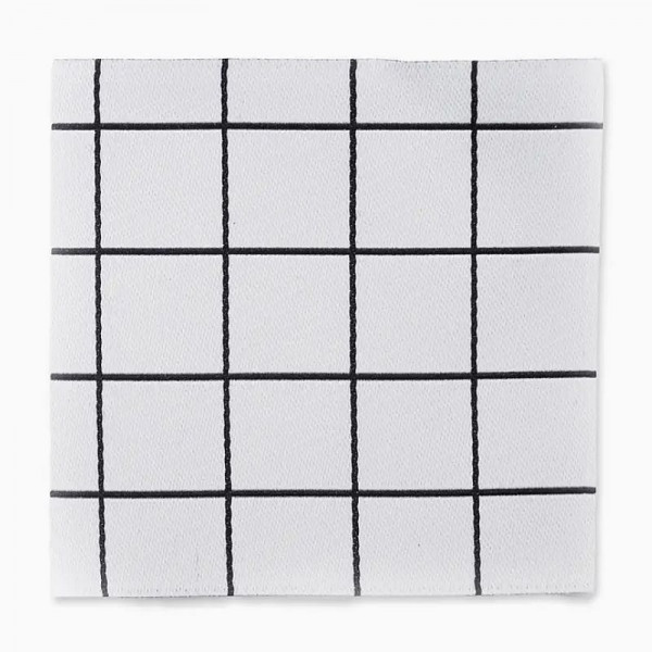 Vævede stofmærker XL "Grid hvid" 49 x 49 mm