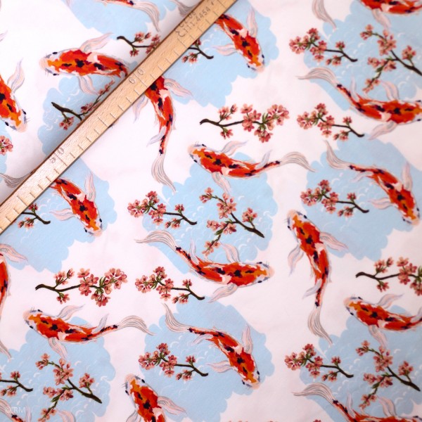 Bomuldsjersey "Koi karper"