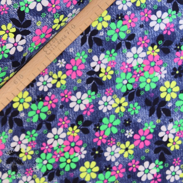 NEON-Bomuldsjersey "Blomster"
