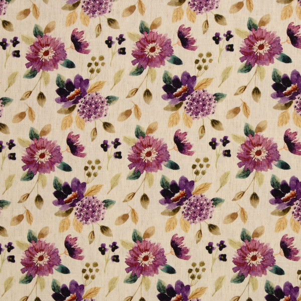 Gewebte Leinen-Viskose-Mischung "Madeira" mit kleinen Blumen