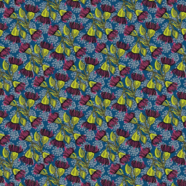 Bomuld "Winding Roads" 55012-2 teal